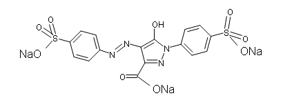 Структурная формула тартразина (CI 19140)